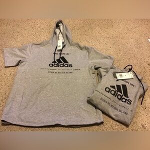 ADIDAS MENS THREE STRIPE LIFE HOODIE SS SWEATSHIRT SZ M NWT 2 AVAIL TWINS